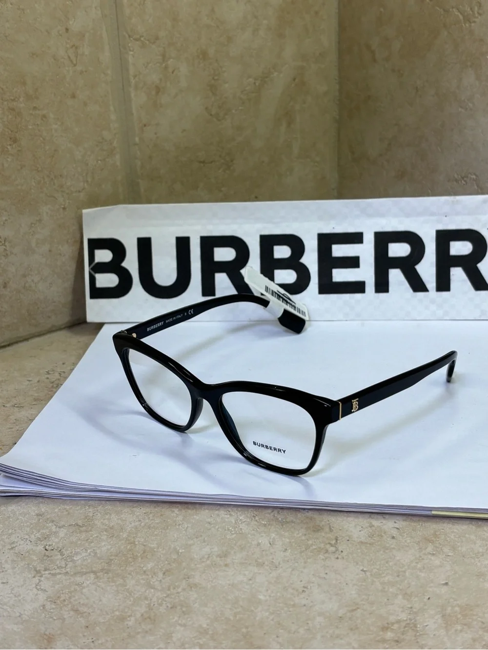 New Burberry B2323 3001 Black Optical Glasses